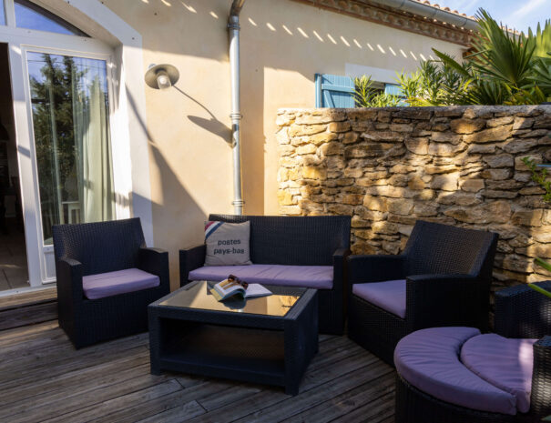 Gite Corbieres - terrace-lounge corner